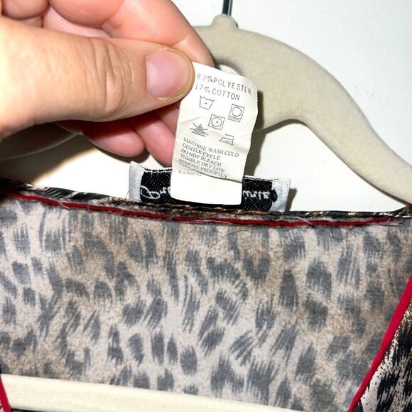 Natori Private Luxuries Kaftan Womens Size Medium Animal Print Side Slits Brown - Picture 11 of 11